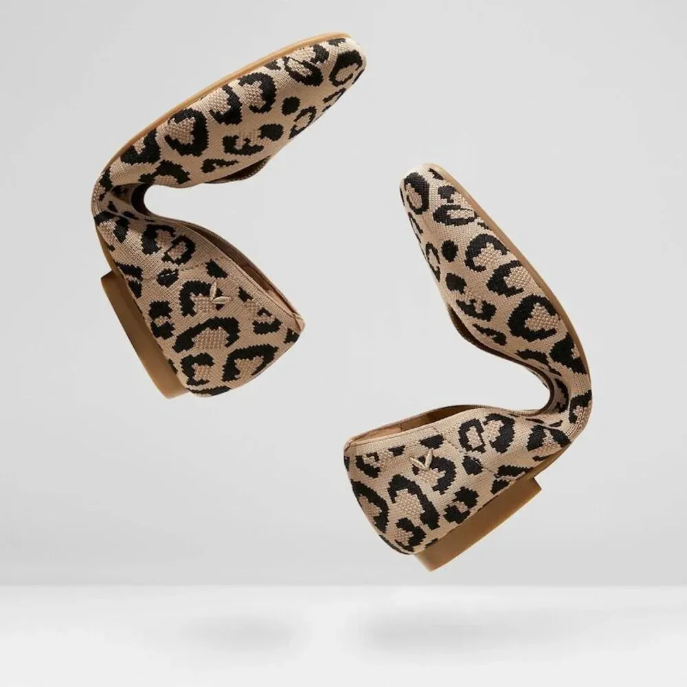 VIVAIA Leopard Ballet Flats Comfortable Slip-On Shoes Casual EU/39.5‎ US/8.5